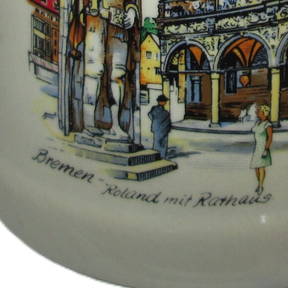 WS stein of Bremen Roland mit Rathaus stoneware made in West Germany - Picture 9 of 10